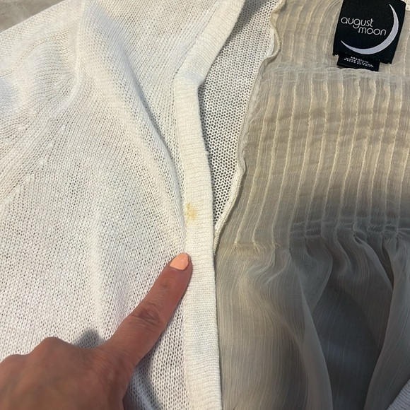 August Moon cream 3-4 cardigan with shear back - Picture 3 of 6